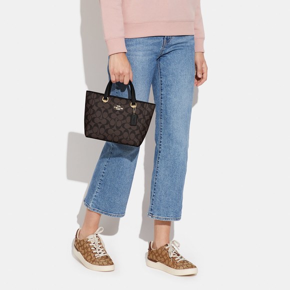 NWT Coach Outlet Alice Satchel In Signature Canvas - Picture 4 of 6